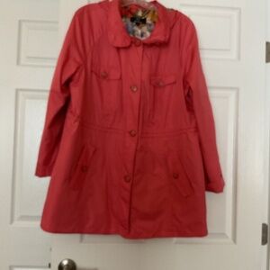 Dennis Basso Coral Hooded Jacket.  Excellent Condition. Size 1X